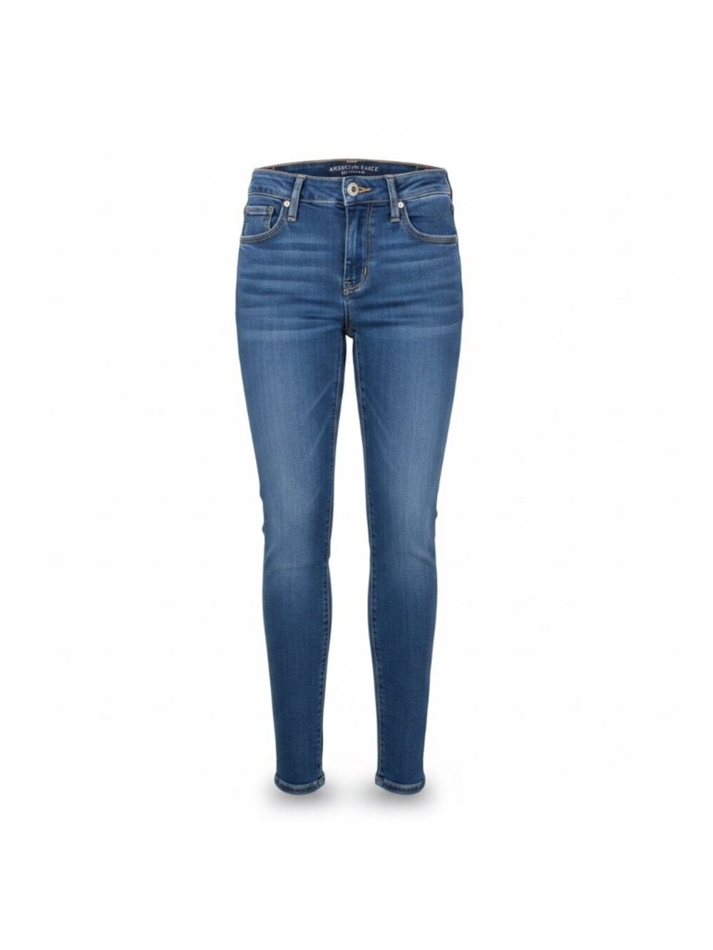 American Eagle Womens Blue Cotton Blend Skinny Jeans Short Stretch Denim Size 4